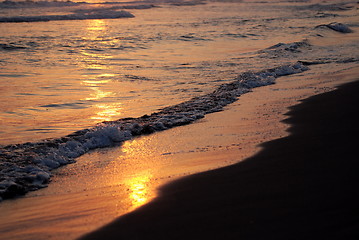 Image showing sunset on sea