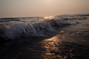 Image showing sunset on sea