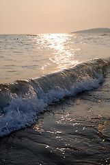 Image showing sunset on sea