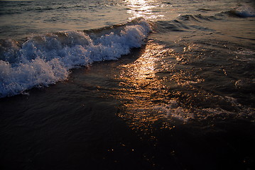 Image showing sunset on sea