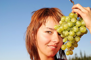 Image showing smiling grape girl