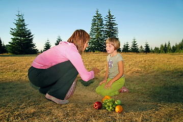 Image showing happy girls in nature