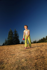 Image showing happy girl running