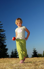 Image showing happy girl running