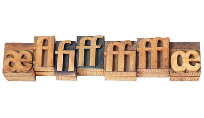 Image showing ligature in wood type