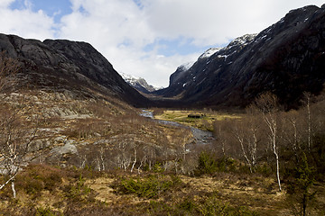 Image showing cottage in the mountains of norway