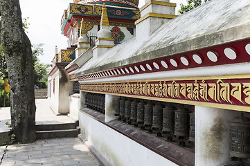 Image showing prayer wheels in nepal