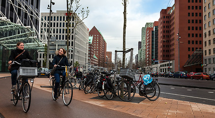 Image showing Friends on Bicycles