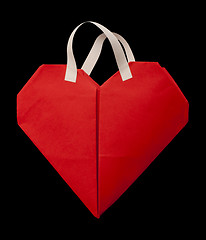 Image showing Red heart shopping bag.