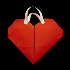 Image showing Red heart shopping bag.