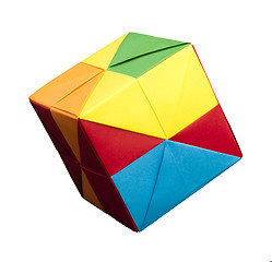 Image showing Paper cubes folded origami style.