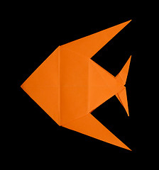 Image showing Orange fish folded origami