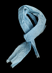 Image showing Blue scarf origami