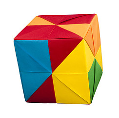 Image showing Paper cubes folded origami style.