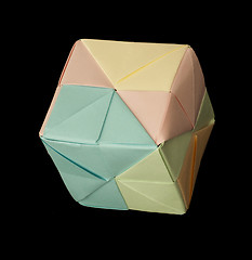 Image showing Paper cubes folded origami style.