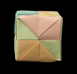 Image showing Paper cubes folded origami style.