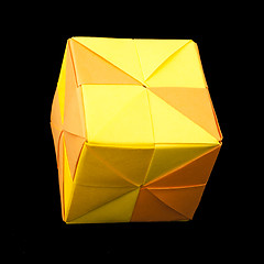 Image showing Paper cubes folded origami style.