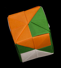 Image showing Paper cubes folded origami style.