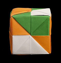 Image showing Paper cubes folded origami style.