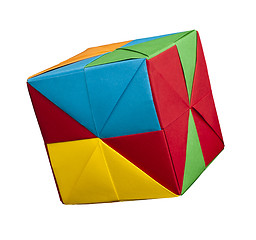 Image showing Paper cubes folded origami style.