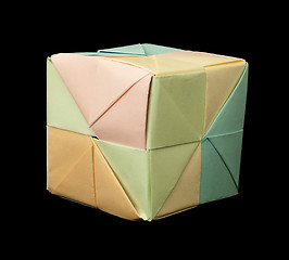 Image showing Paper cubes folded origami style.