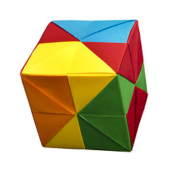 Image showing Paper cubes folded origami style.