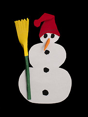 Image showing Snowman isolated over black