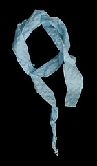 Image showing Blue scarf origami