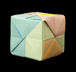 Image showing Paper cubes folded origami style.