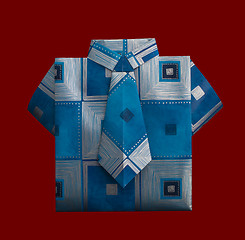 Image showing Isolated paper made shirt with ornaments.