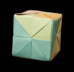 Image showing Paper cubes folded origami style.