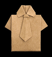 Image showing Isolated paper made brown shirt.