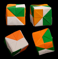 Image showing Paper cubes folded origami style.