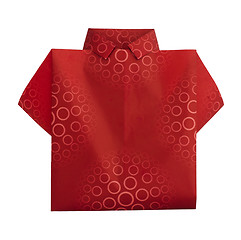 Image showing Isolated paper made red shirt.