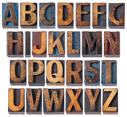 Image showing alphabet in antique wood type