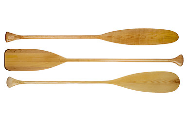 Image showing wooden canoe paddles