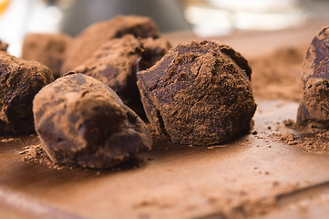 Image showing Homemade chocolate truffles