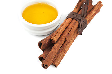 Image showing cinnamon and honey