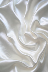 Image showing Smooth elegant white silk can use as wedding background 