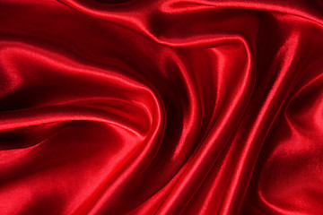 Image showing Smooth elegant red silk 