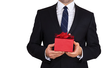 Image showing Businessman with gift