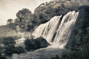 Image showing Stunning view of Marmore Waterfalls, Umbria