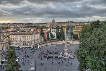 Image showing View of Piazza del Popolo from Pincio promenade - Rome