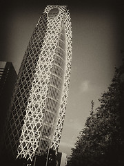 Image showing Architectural detail of Tokyo, Black and White view