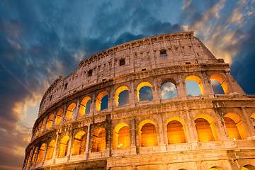 Image showing Wonderful view of Colosseum in all its magnificience - Autumn su