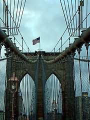 Image showing Brooklyn Bridge Detail in New York