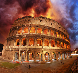 Image showing Wonderful view of Colosseum in all its magnificience - Autumn su