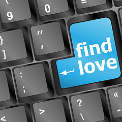 Image showing A keyboard with a find love button - social concept