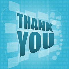 Image showing words thank you on digital screen, holiday concept