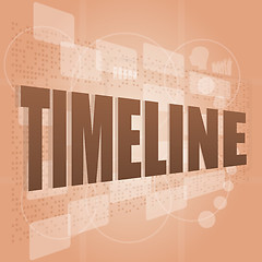 Image showing words time line on digital screen, business time concept